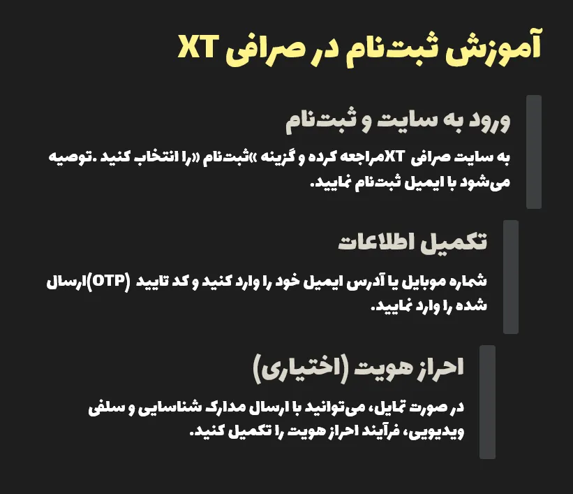 آموزش ثبتنام در صرافی XT