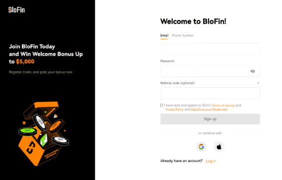 ثبت نام در صرافی blofin