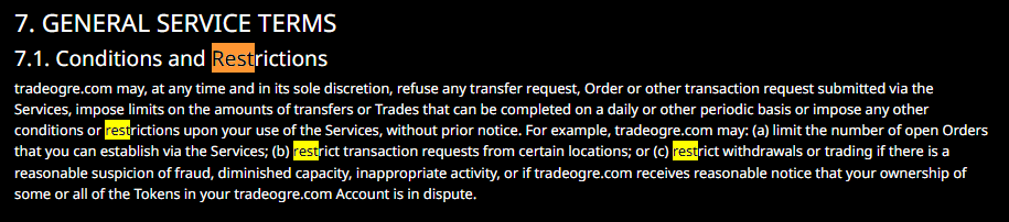 صرافی TradeOgre برای ایرانیان