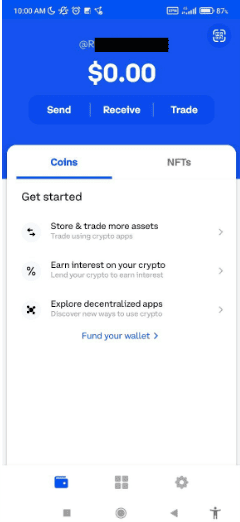 ارسال و دریافت ارز در صرافی کوین بیس