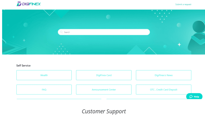پشتیبانی صرافی DigiFinex