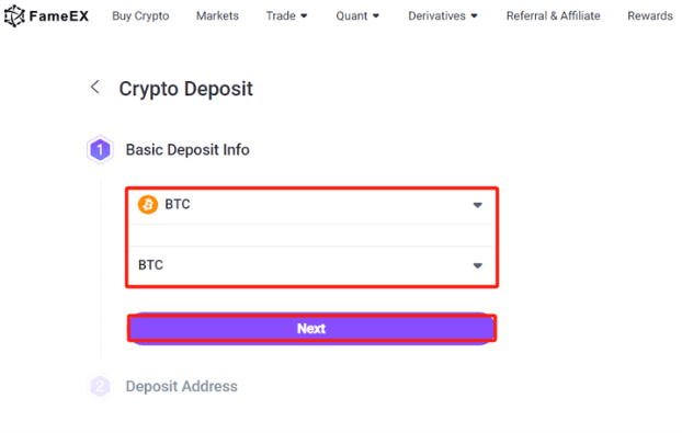 واریز به صرافی FameEX
