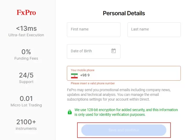 آموزش ثبت نام در بروکر fxpro