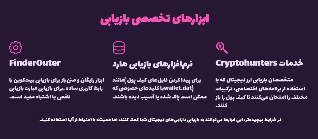 ابزارهای تخصصی بازیابی