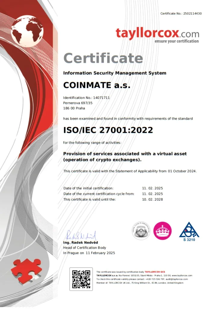 سرتیفیکیت صرافی کوین میت