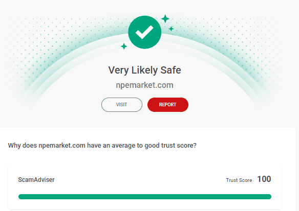 امنیت سایت بروکر NPE Market با Scamadviser