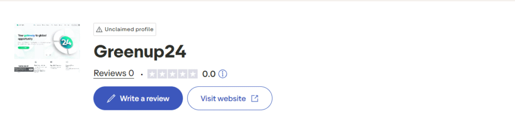بررسی بروکر گرین آپ 24 در Trustpilot تو اعتبار