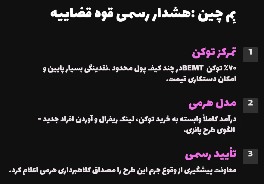بِم چین: هشدار رسمی قوه قضاییه