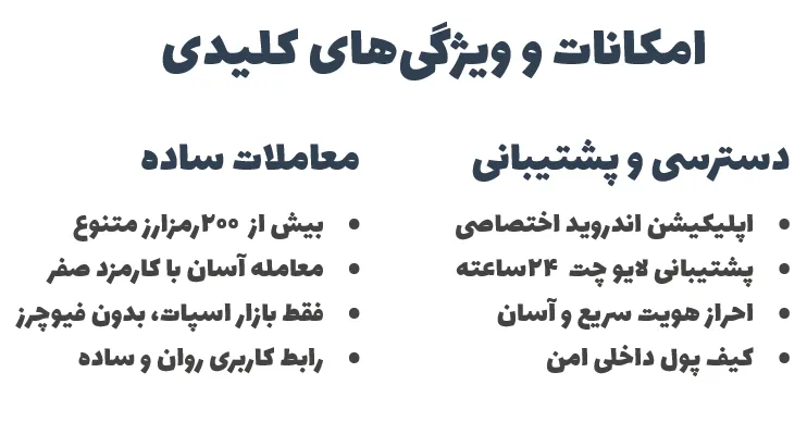 امکانات و ویژگیهای کلیدی