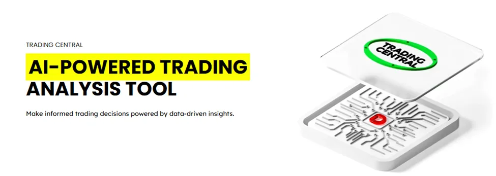 ابزارهای تحلیلی حرفهای مثل Trading Central با تحلیلهای روزانه و اخبار بازار.