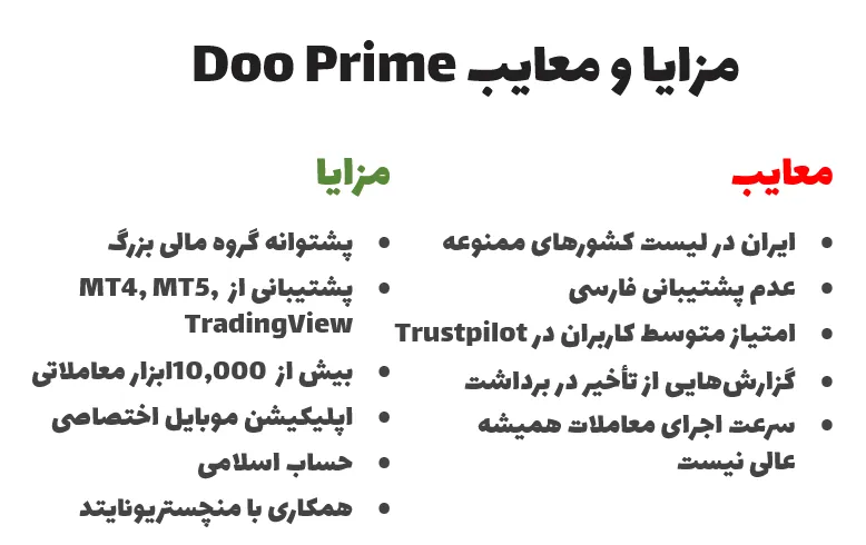مزایا و معایب Doo Prime