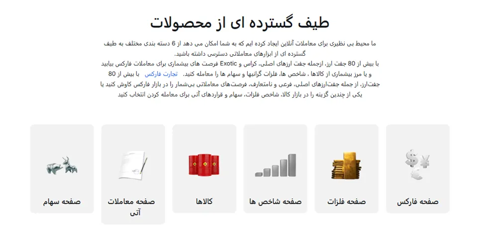 نمادهای معاملاتی بروکر آیرون اف ایکس