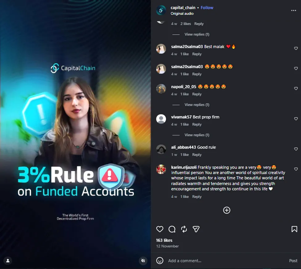 کامنت های اینستاگرام پراپ کپیتال چین