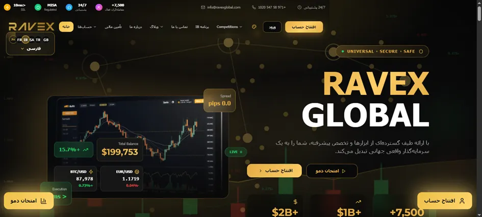 بررسی سایت بروکر Ravex Global