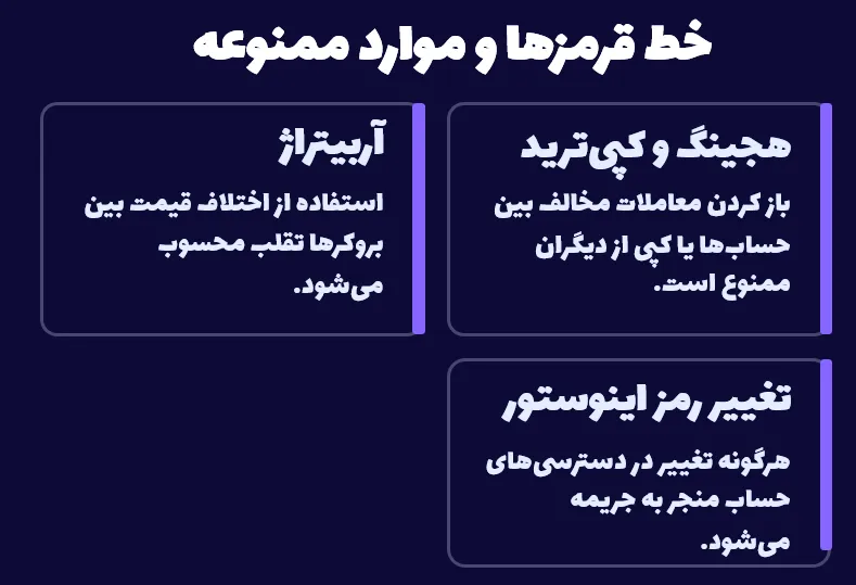 خط قرمزها و موارد ممنوعه