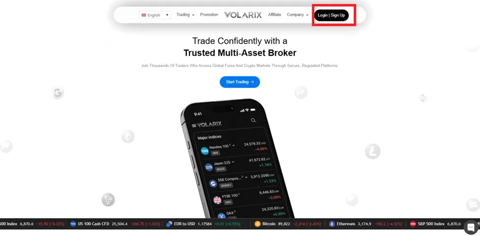 ثبت نام در بروکر volarix