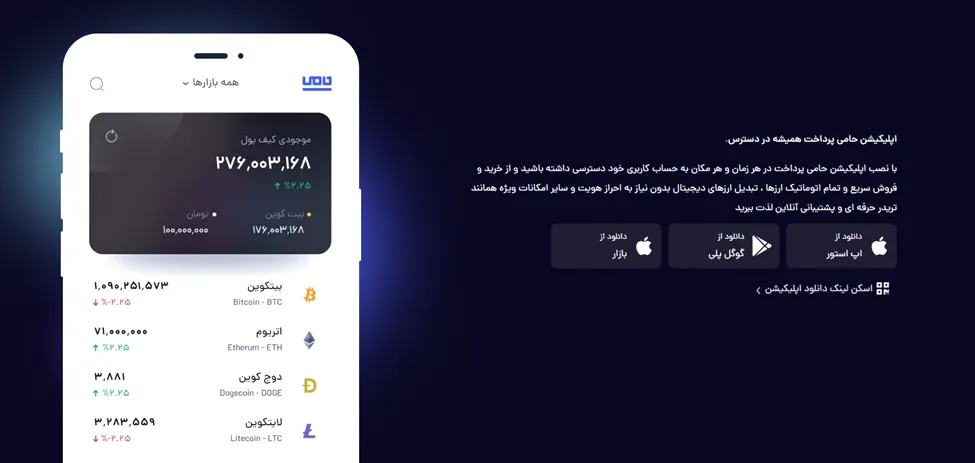 امکانات صرافی حامی پرداخت