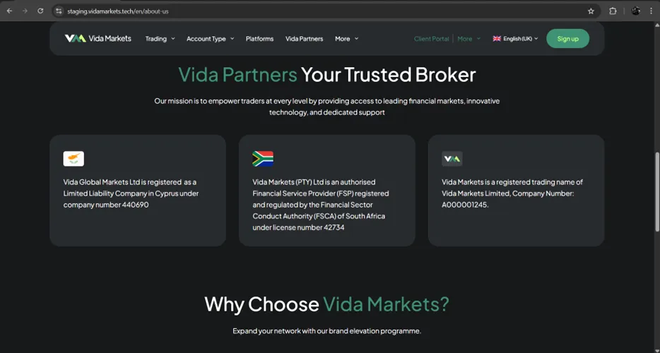 اعتبار بروکر ویدا مارکتس