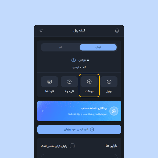 برداشت تومان در صرافی اینوکس