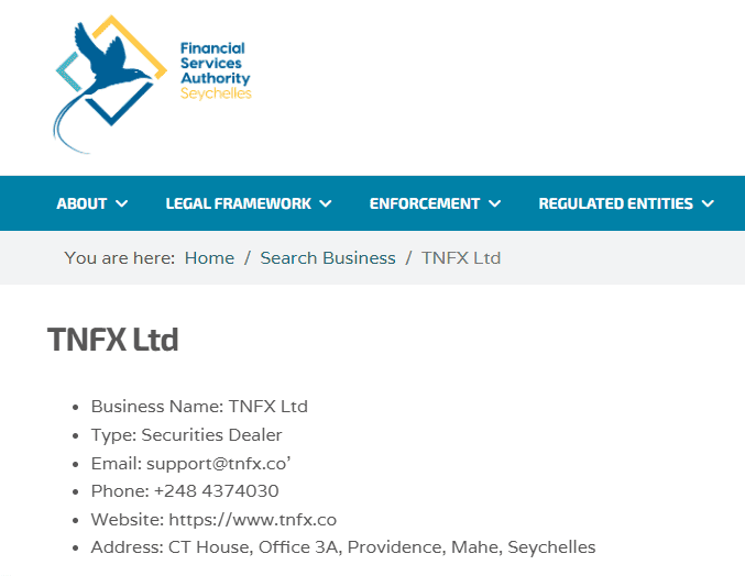 بررسی اعتبار بروکر TNFX