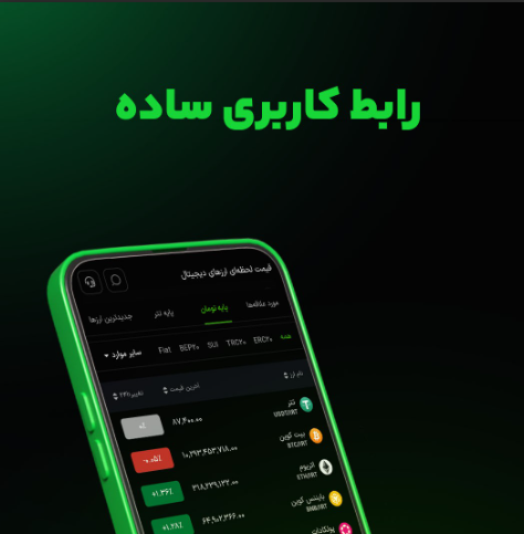 رابط کاربری ساده صرافی تیبوبیت