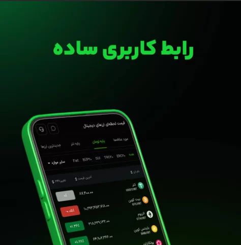 رابط کاربری ساده صرافی تیبوبیت