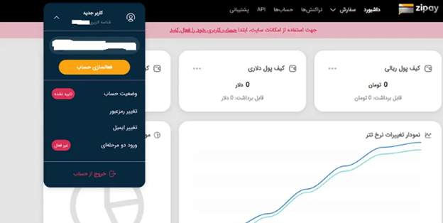 فعالسازی احراز هویت دو مرحله ای در صرافی زی پی