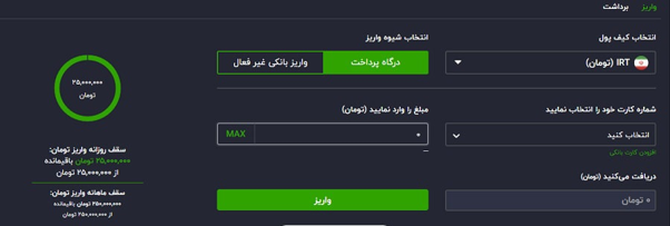 واریز در صرافی تیبوبیت