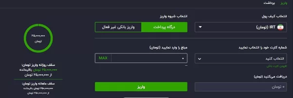 واریز در صرافی تیبوبیت