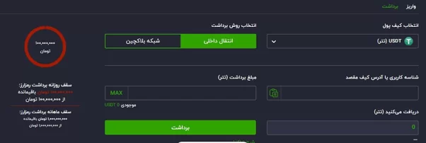 واریز و برداشت رمزارز در تیبوبیت