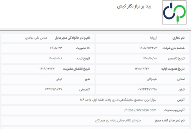 عضویت ارزپایا در سازمان نظام صنفی رایانهای استان هرمزگان