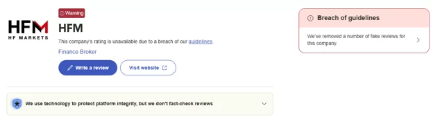 بررسی بروکر هات فارکس در Trustpilot