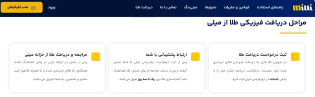 درخواست طلای فیزیکی