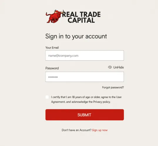 نحوه ثبت نام در سایت پراپ ترید کپیتال
