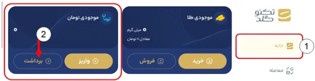 واریز و برداشت ریالی در پلتفرم طلا تکنوگلد
