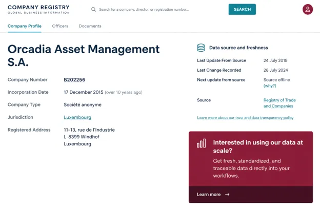 بررسی اعتبار مجوزهای سایت Orcadia Asset Management
