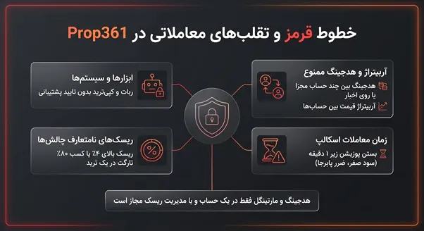 بررسی تقلب ها و موارد ممنوعه پراپ‌فرم پراپ 361