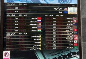 عکس آرشیوی تابلوی نرخ خرید و فروش دلار و یورو در یک صرافی ایران